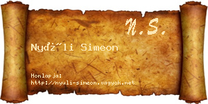 Nyúli Simeon névjegykártya